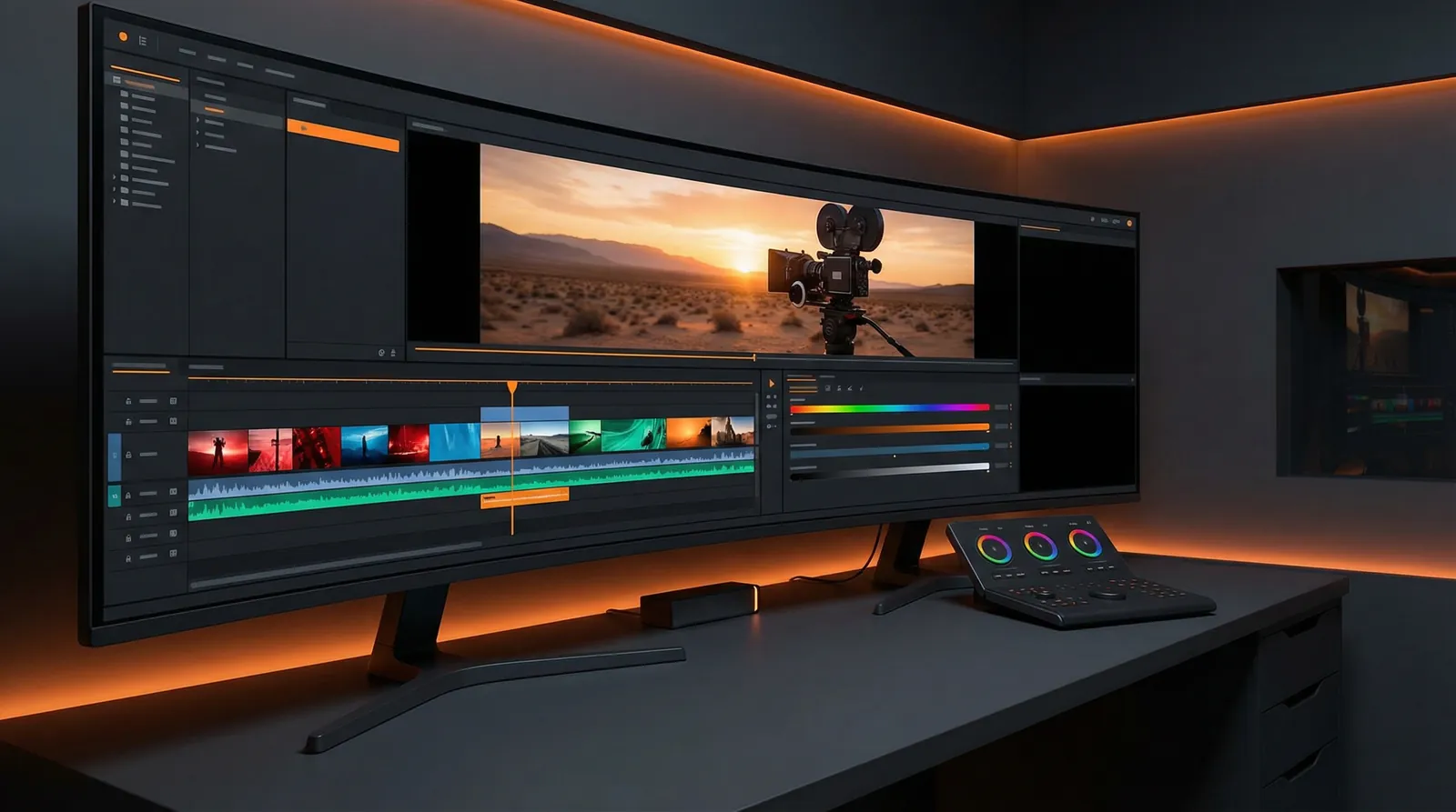 暗网tv 专业视频剪辑工作台界面